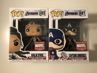 Funko Pop Marvel Avengers Endgame Captain America & Valkyrie Mcc Exclusive