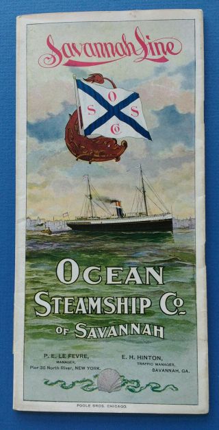 Savannah Line - Ocean Steamship Co.  Of Savannah,  1919