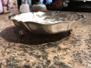 WMF IKORA Germany EP Brass SilverPlate 3 - toes Footed Bowl Candy Dish Grape 2