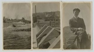 6 1910 Era Elkader Iowa Dam Views Snapshot Photos Postcard Size