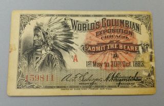 - Set Of 3 - 1893 Chicago World ' s Fair Columbian Exposition Admission Tickets 5