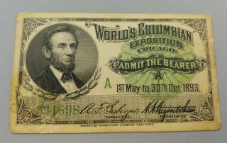- Set Of 3 - 1893 Chicago World ' s Fair Columbian Exposition Admission Tickets 7