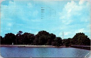 Postcard 1957 Virginia Va Jamestown Island View From The Wharf Old Vintage H - 10