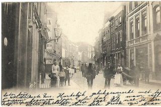 Antique Postcard Street Dordrecht Netherlands 1902