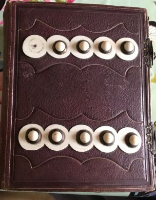 Victorian Leather Photo Album 50 Photos Maybe 2 Families? C1885