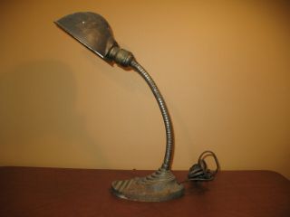 Vintage Eagle Gooseneck Table Desk Lamp Cast Iron Art Deco Industrial