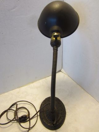 Vintage Industrial wall table Goose Neck Lamp Machine Age Art Deco USA 6