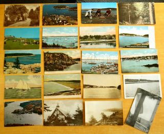 20 Postcards All Five Islands Maine Me Clamming Yacht Club Sailing Sagadahoc Co