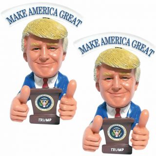 (set/2) President Donald Trump Thumbs Up Collectible Bobble Finger - 4 " Tall