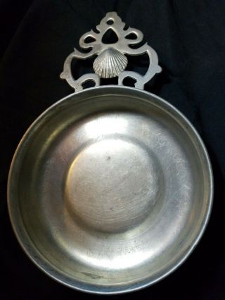 Cape Cod Crafters Vintage Colonial Pewter Porringer 4 " Dish Bowl (6 " W/handle)