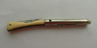 Rare Victorian Antique Pen Pencil Nib Cutter In Form Of A Rifle Gun Retractable
