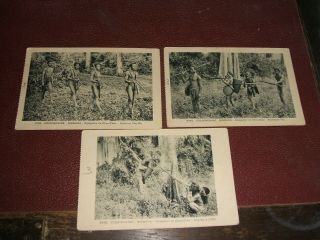 3 X Old Postcards French Indo China Natives