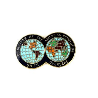 Dar Units Overseas Daughters Of The American Revolution Gold Filled Globe Pin