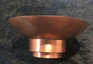 Vintage Enamel Copper Bowl 6 1/2” Mid Century Modern Hand Forged Abstract 2