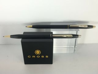 Cross Classic Century Black Ballpoint Pen & 0.  9mm Mechanical Pencil Usa 2501