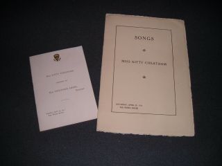 White House President William Taft Rare Program With Songbook