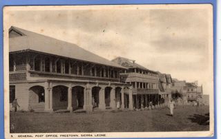 Old Vintage 1924 Tuck Postcard General Post Office Freetown Sierra Leone Africa