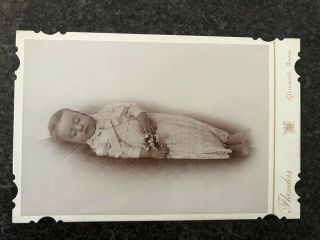 Post Mortem Photo Of Baby W/ Flowers Lace Dress Glenwood,  Iowa