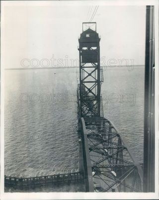 1928 Press Photo View Of James River Bridge From Lift Tower Steel Truss Va