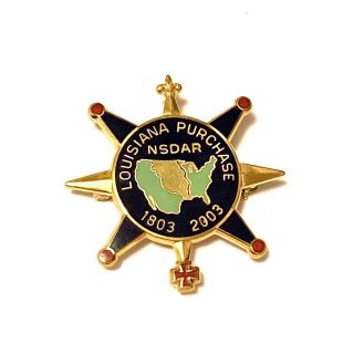 Daughters Of The American Revolution Nsdar Louisiana Purchase Gold Fill Dar Pin
