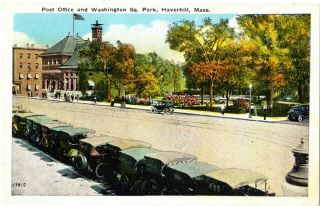 Haverhill,  Massachusetts - The Post Office By Washington Park - C1920