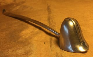 Vtg 9.  5 " Art Deco Style Silver Plate Candle Snuffer - India