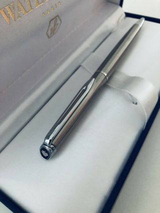 Waterman Hemisphere Executive Ballpoint Pen - Silver W Chrome Trim - Made In France