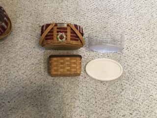 Longaberger 07 Christmas Coll.  Red Sweets & Treats Basket Protect&napkin Holder