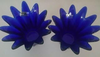 2 Studio Nova Cobalt Blue Candle Votive Holders Summer Bloom Edition
