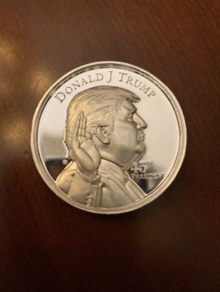 2 Oz.  999 Pure Solid Silver Coin (ultra High Relief) Donald Trump 45th President