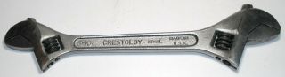 Vintage Crescent 8 " - 10 " Crestoloy Double Ended Adjustable Wrench Usa