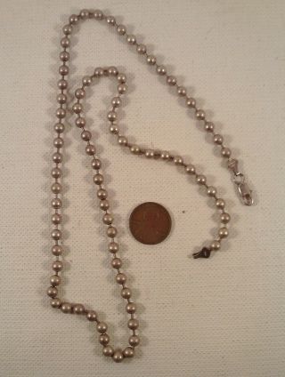 - Vintage (marked: Md28v) " Mexico Sterling Silver " Ball - Chain Necklace