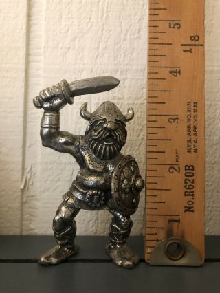 Norwegian Viking Warrior Pewter Figure with Helmet Sword and Shield 2