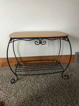 Longaberger Wrought Iron Hope Chest Basket Stand With Wood Top