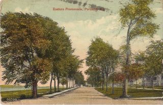 Vintage Postcard - Eastern Promenade Portland Maine Me 1918