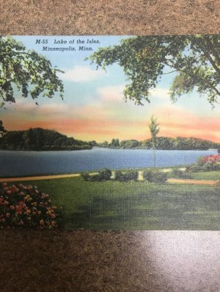 Vintage Postcard Lake Of The Isles Minneapolis Minnesota M55 1945