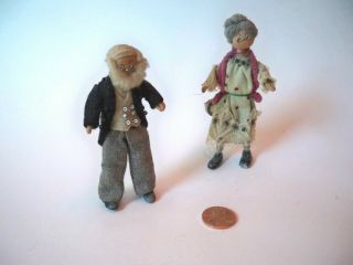 Vintage Doll House Miniatures Grecon Old Man And Woman