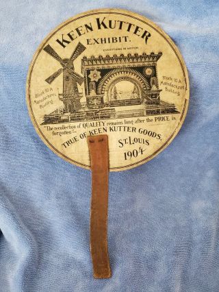 1904 St.  Louis Worlds Fairhand Held Fan Keen Kutter Exhibit