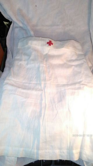 Antique Wwi Nurse Red Cross Hat/head Scarf