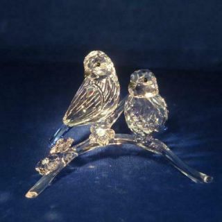 Mib Swarovski Crystal Blue Tits Bird Couple Figurine 5004727