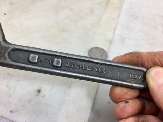 VINTAGE JH WILLIAMS HOOK SPANNER WRENCH,  471,  3/4 - 2 