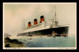 Vintage Pc Rms Queen Mary Ship Cunard White Star Line