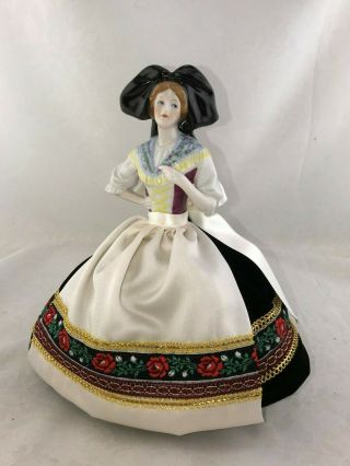 Goebel Germany " Madame De Pont " Tea Cozy Pincushion Porcelain Half Doll
