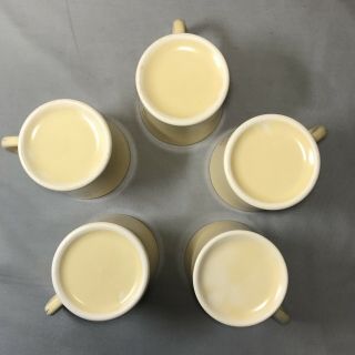 (5) Vintage Tom and Jerry Coffee Cups/ Mugs Cream w Gold Trim Homer Laughlin 6
