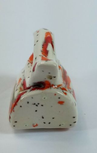 Vintage Retro Miniature Speckled Ceramic Pottery Iron Planter Vase 2
