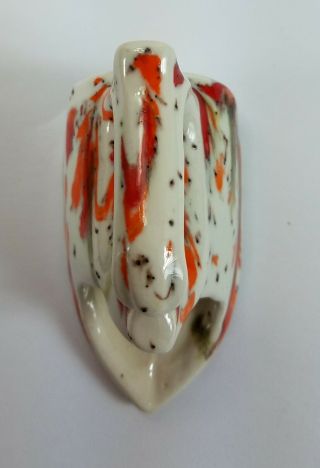 Vintage Retro Miniature Speckled Ceramic Pottery Iron Planter Vase 5