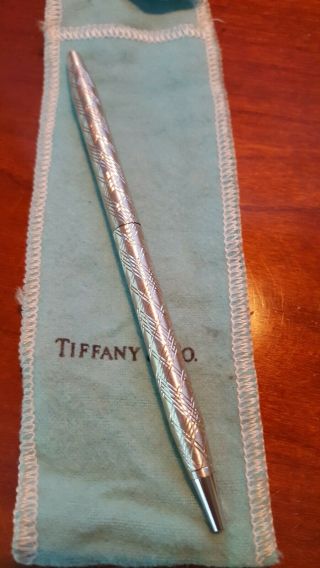 Tiffany Sterling Silver Ballpoint Pen Cap 925 Diamond Criss Cross Design Luxury