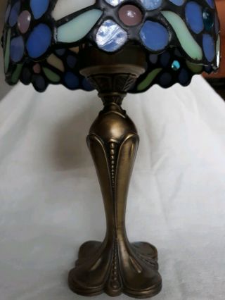 PartyLite Hydrangea Tiffany Style Stained Glass Tea light Candle Lamp 3