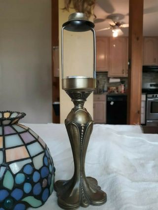 PartyLite Hydrangea Tiffany Style Stained Glass Tea light Candle Lamp 6