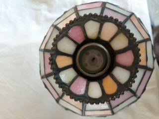 PartyLite Hydrangea Tiffany Style Stained Glass Tea light Candle Lamp 7